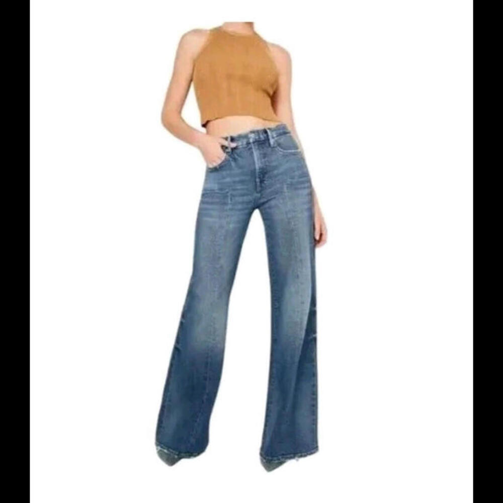 Good American Blue Wide-Leg Jeans